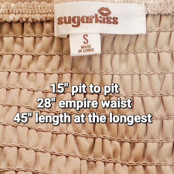 Sugarkiss Boho Gypsy Peasant Dress Empire Waist Handkerchief Hem Resort Fairy S - Picture 4 of 6